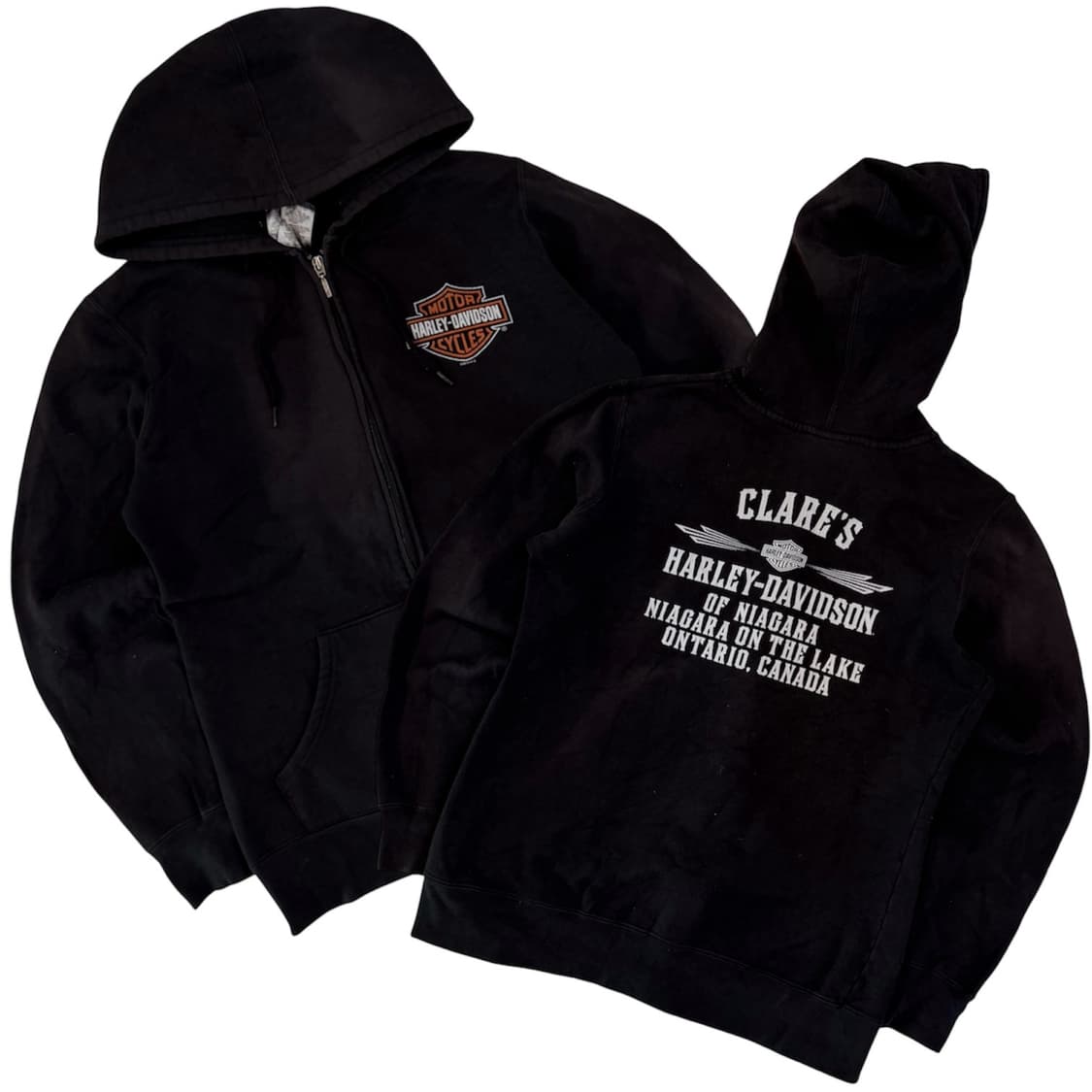 할리데이비슨 빈티지 방패로고 후드집업 블랙 상품이미지1