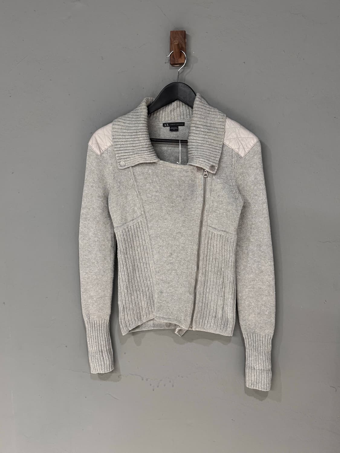 아르마니 익스체인지 언발란스 니트 집업 상품이미지2