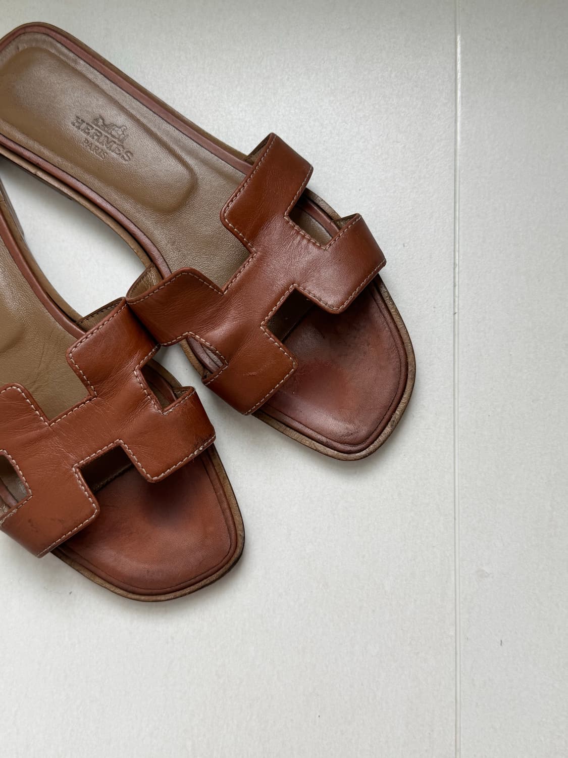 에르메스 오란 슬리퍼 샌들 브라운 골드 36 230 상품이미지3