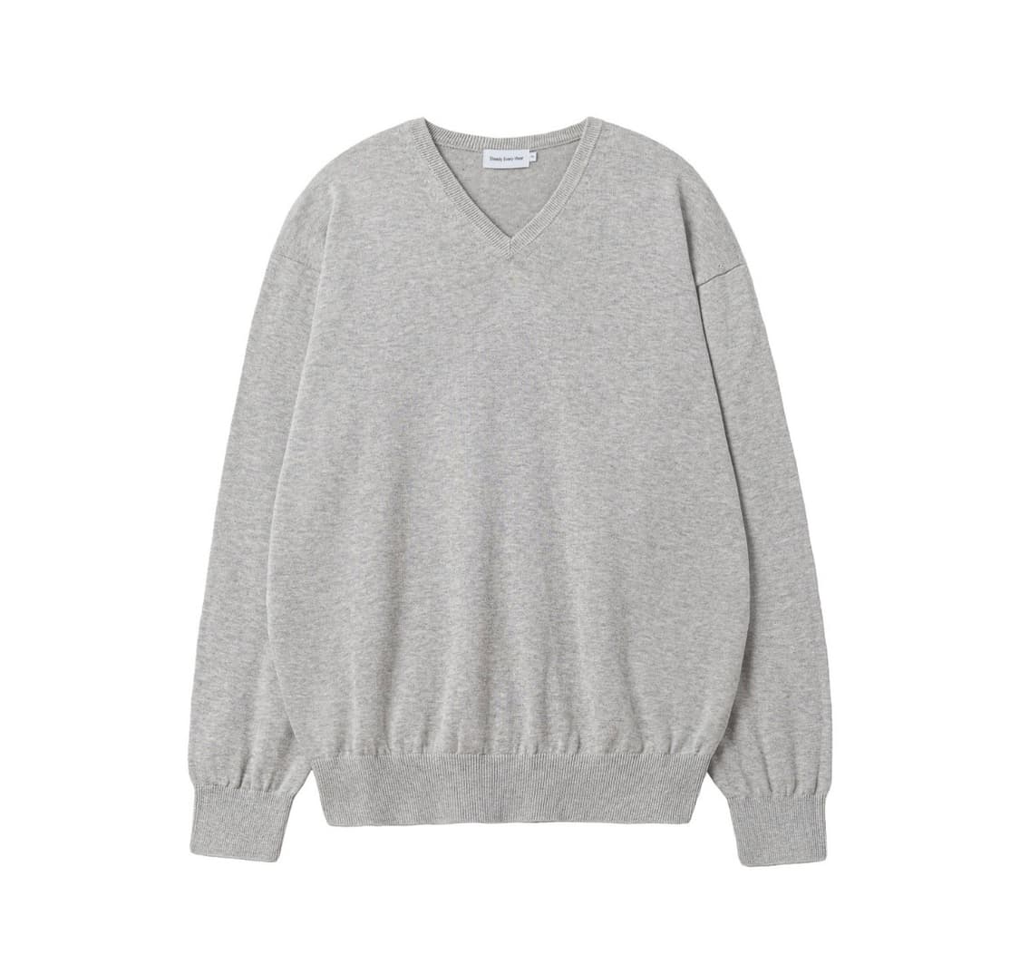 [2] 스테디에브리웨어 sew 코튼 브이넥 니트 화이트 멜란지 상품이미지1