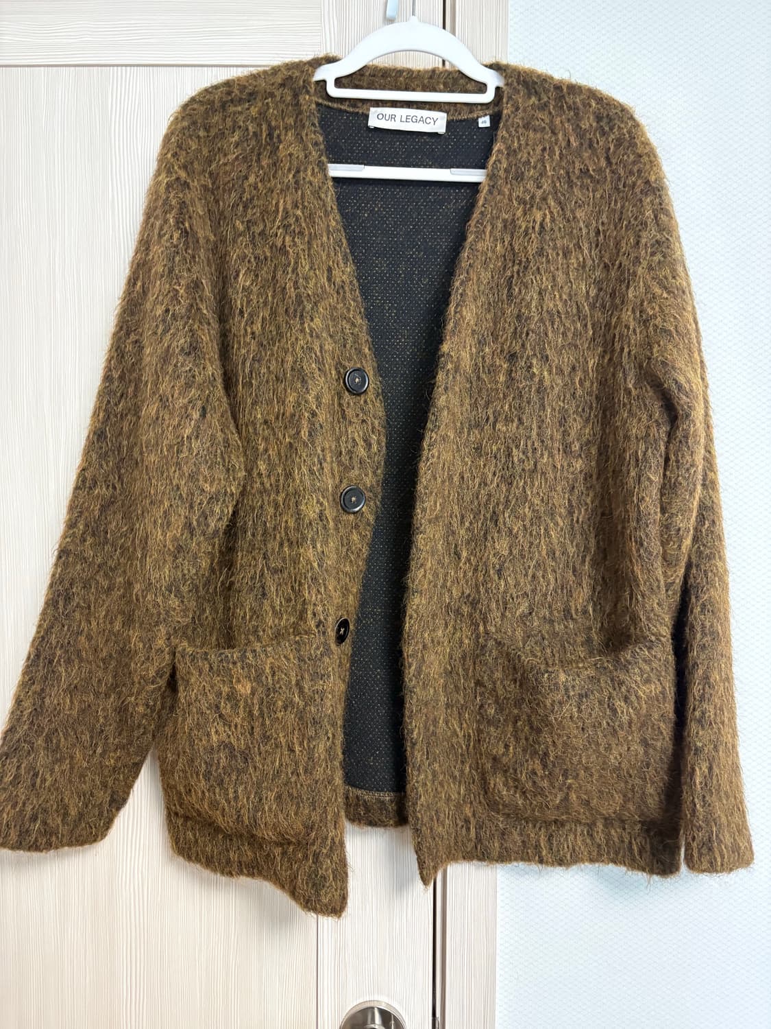 아워레가시 모헤어 가디건 올리브 46 상품이미지1