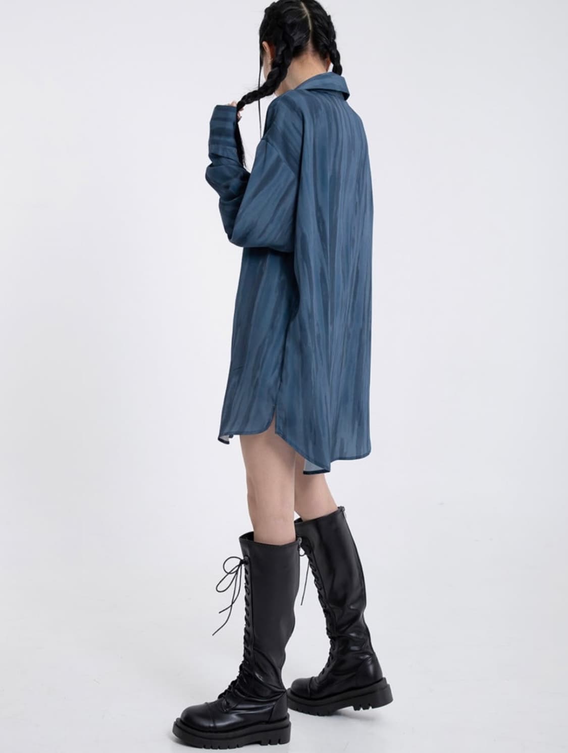 므넴 mnem 워터컬러 셔츠 블라우스 블루 상품이미지2