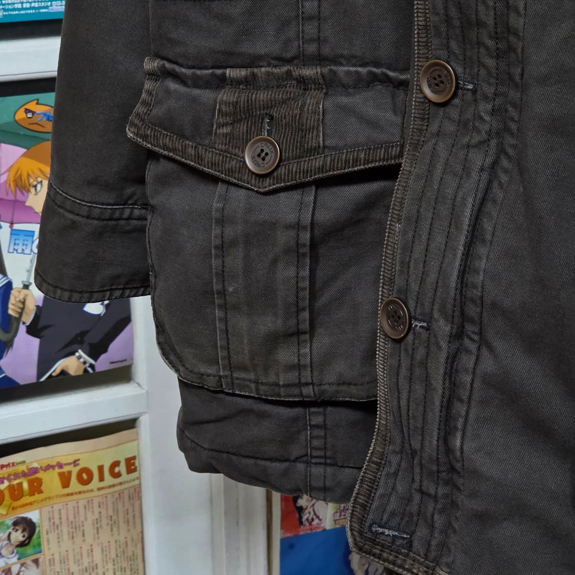 빈티지 멀티 포켓 밀리터리 후드퍼 누빔 야상 점퍼 상품이미지5