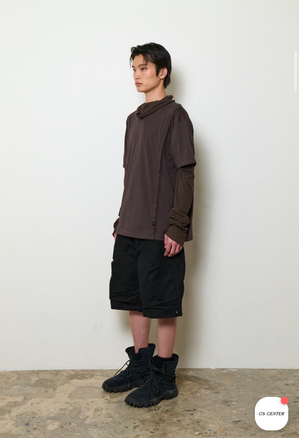 HERRINGBONE DART T-SHIRT (BROWN) 상품이미지3