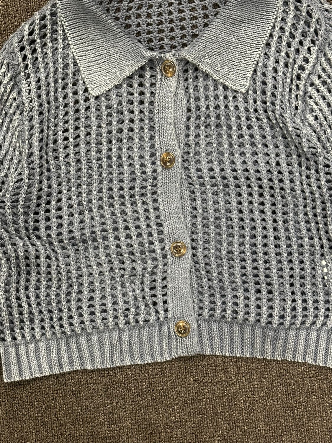 M)에고이스트 빈티지 여성 카라 펀칭 니트 가디건 상품이미지2