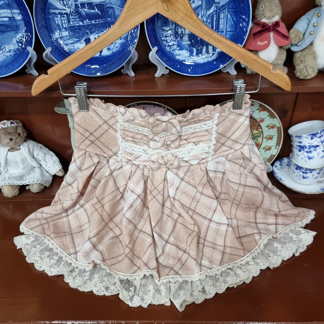 Liz Lisa 리즈리사 고전 딸초 아가일 레이스 큐롯 상품이미지3