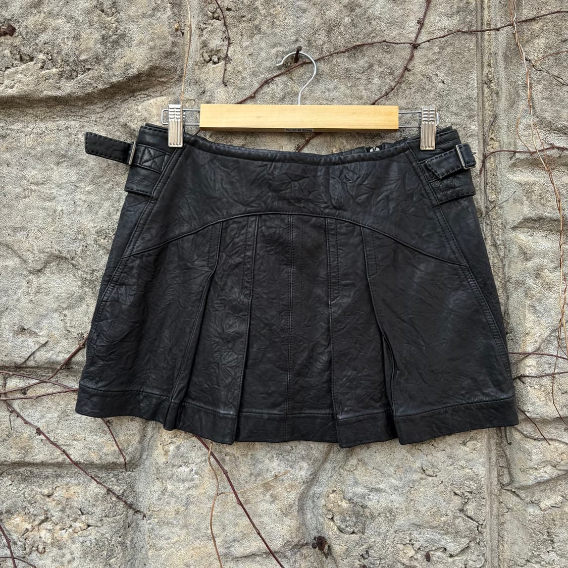 펑키 펑크 Y2k 벨트 빈티지 여성 빈티지 양가죽 치마 미니스커트 상품이미지2