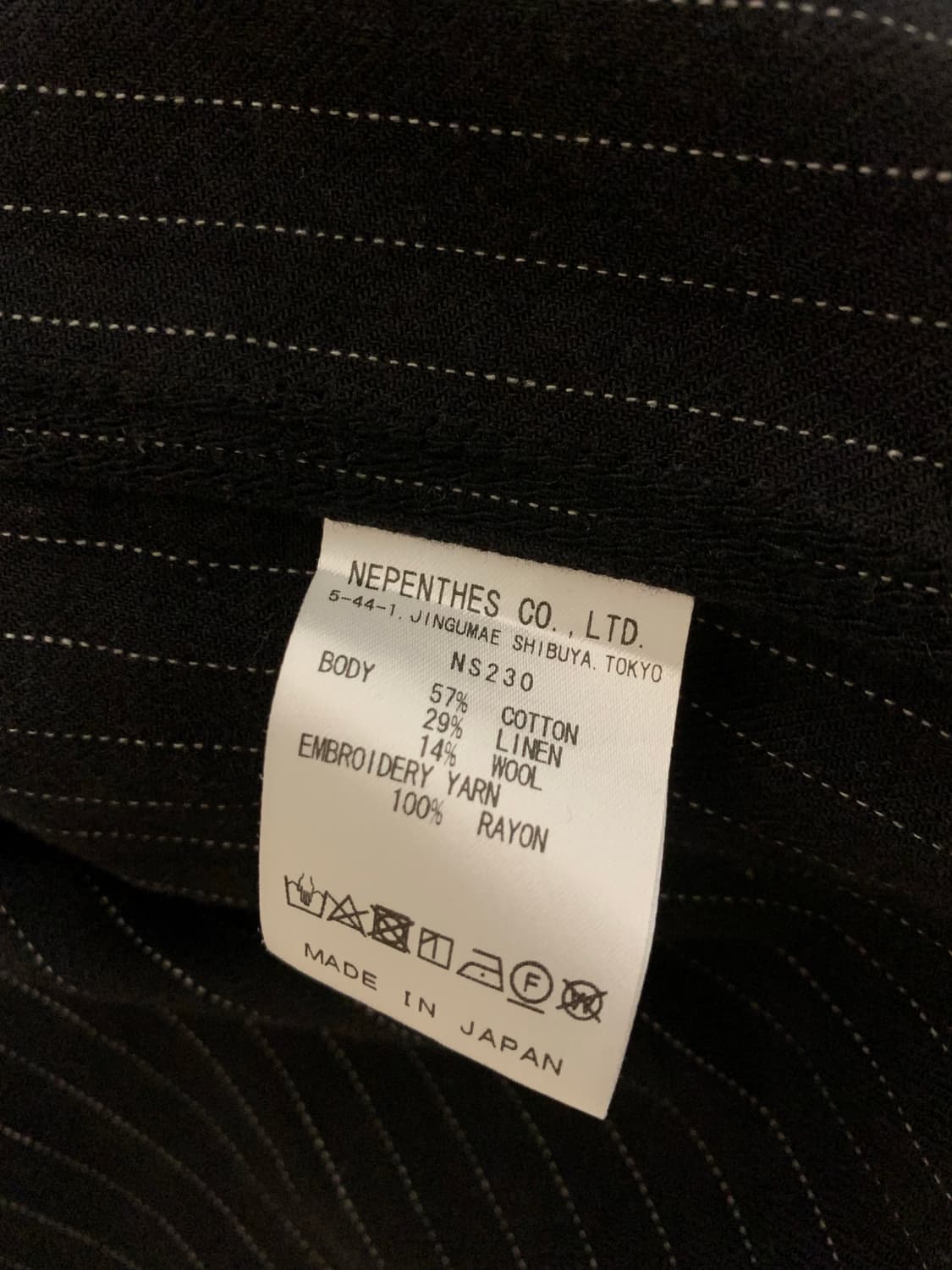 니들스 22aw 핀스트라이프 워크 셔츠 블랙 상품이미지5