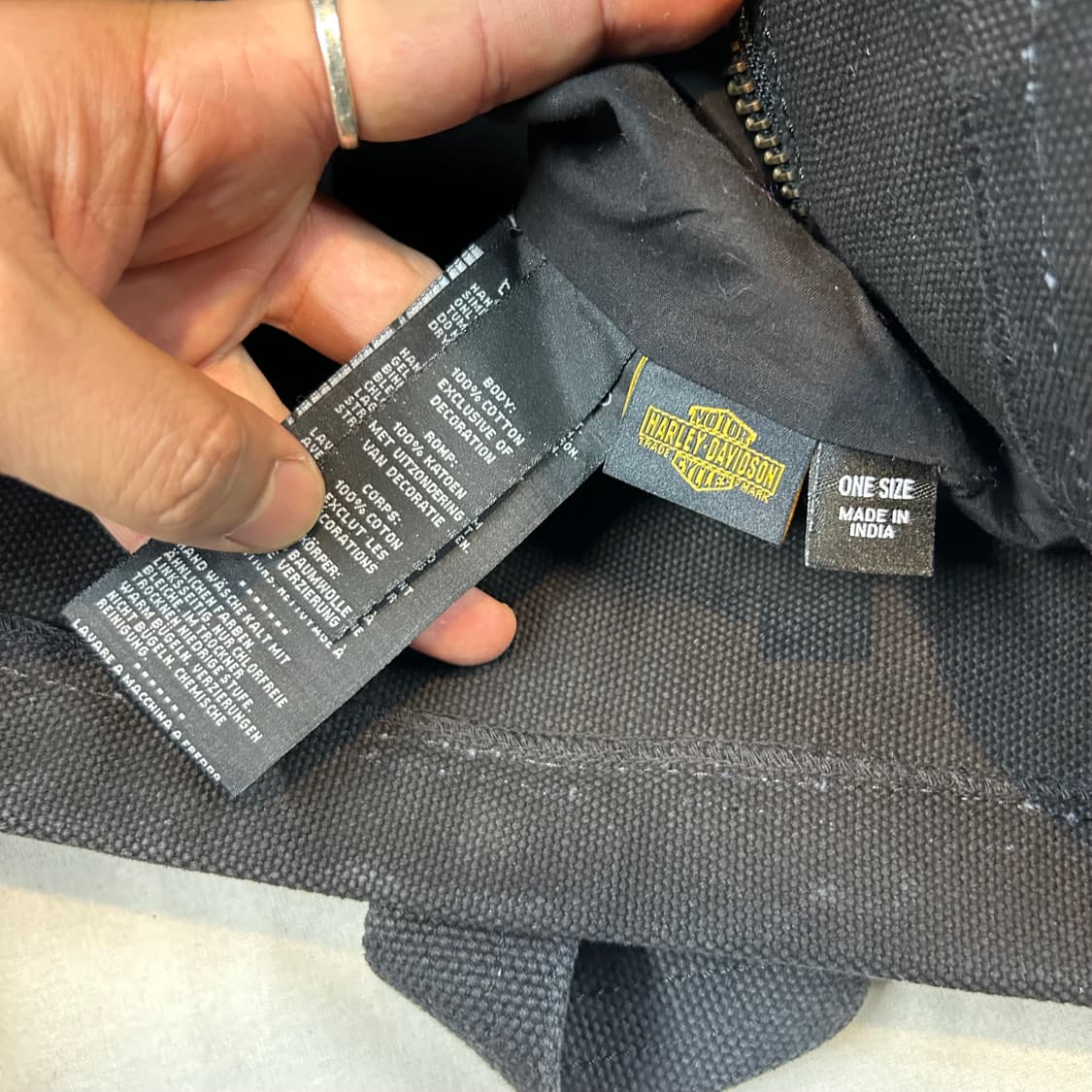 할리데이비슨 캔버스 토트백 숄더백 2way 가방 블랙 상품이미지8