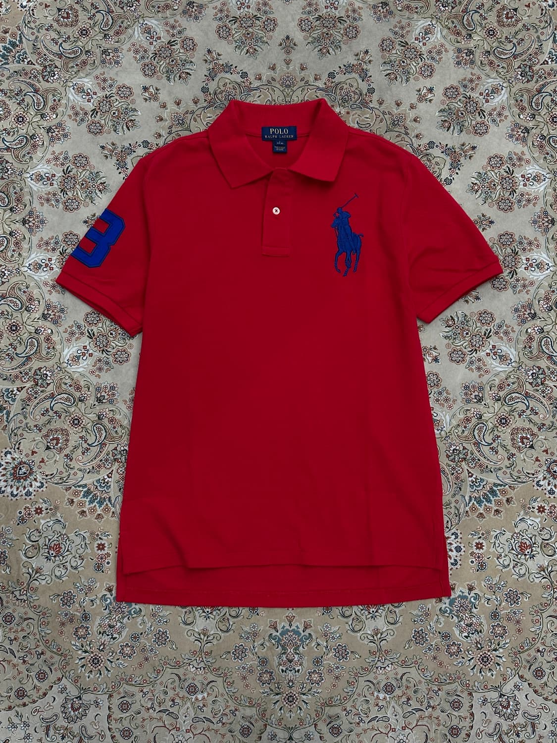 폴로 랄프로렌 레드/네이비 빅포니 카라티  상품이미지1