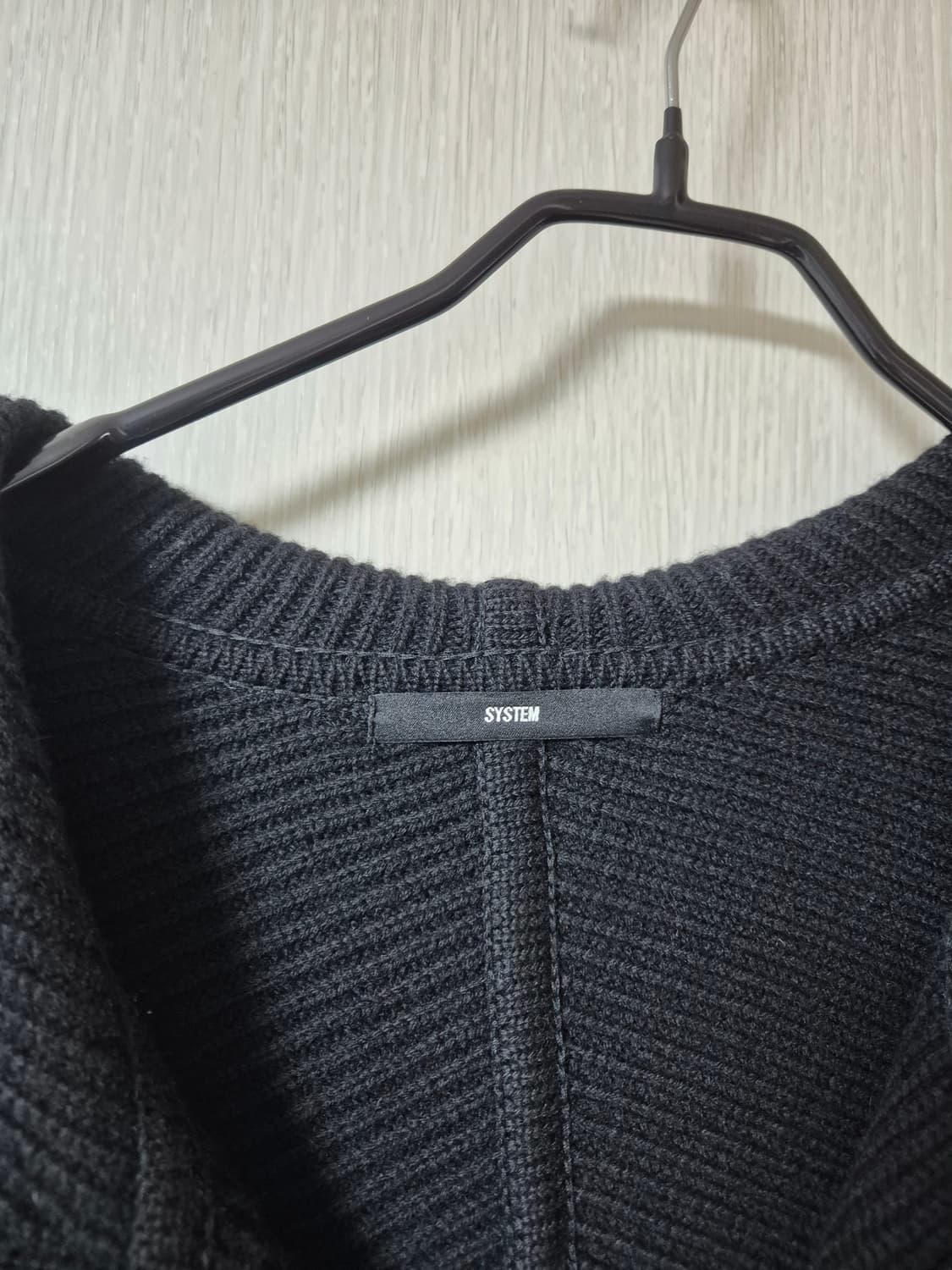 시스템 옴므 한섬 블랙 니트 집업 가디건 100 니트점퍼 상품이미지5