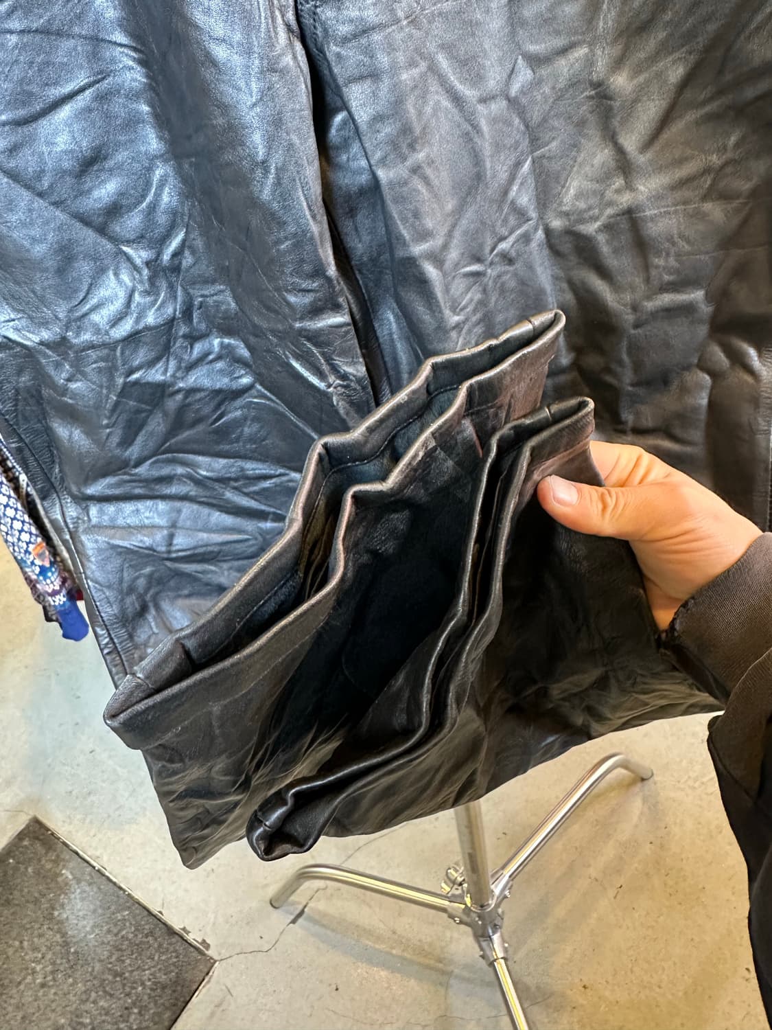 Old 리얼 레더 바이크 가죽 팬츠 상품이미지5