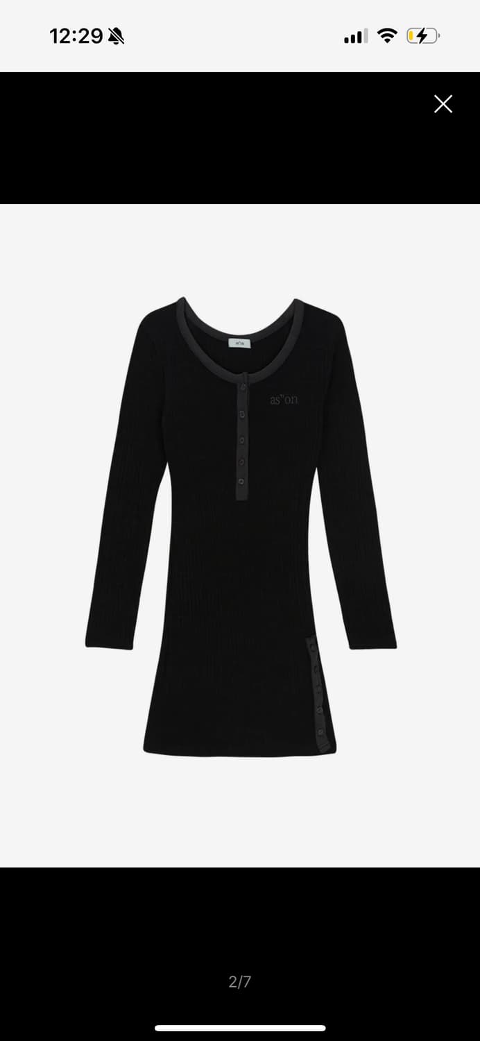 애즈온 블랙 골지 미니 원피스 상품이미지2