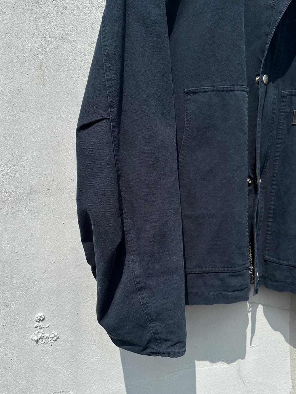 [L] 토니웩 블랙 레더 카라 네이비 워크 자켓 50사이즈 상품이미지5