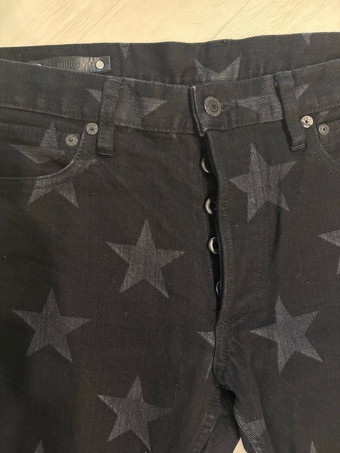 솔로이스트 스타 패턴 워싱 데님 팬츠 상품이미지6