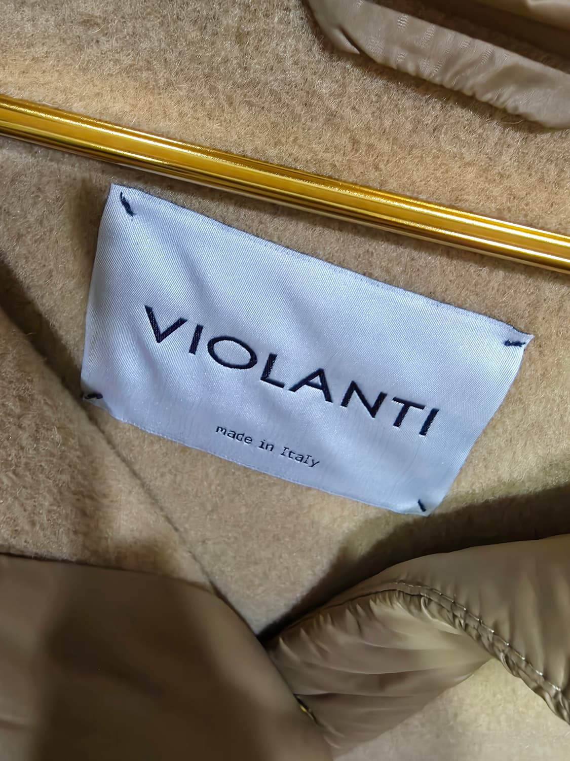 VIOLANTI 패딩 후드 코트 카멜 상품이미지3