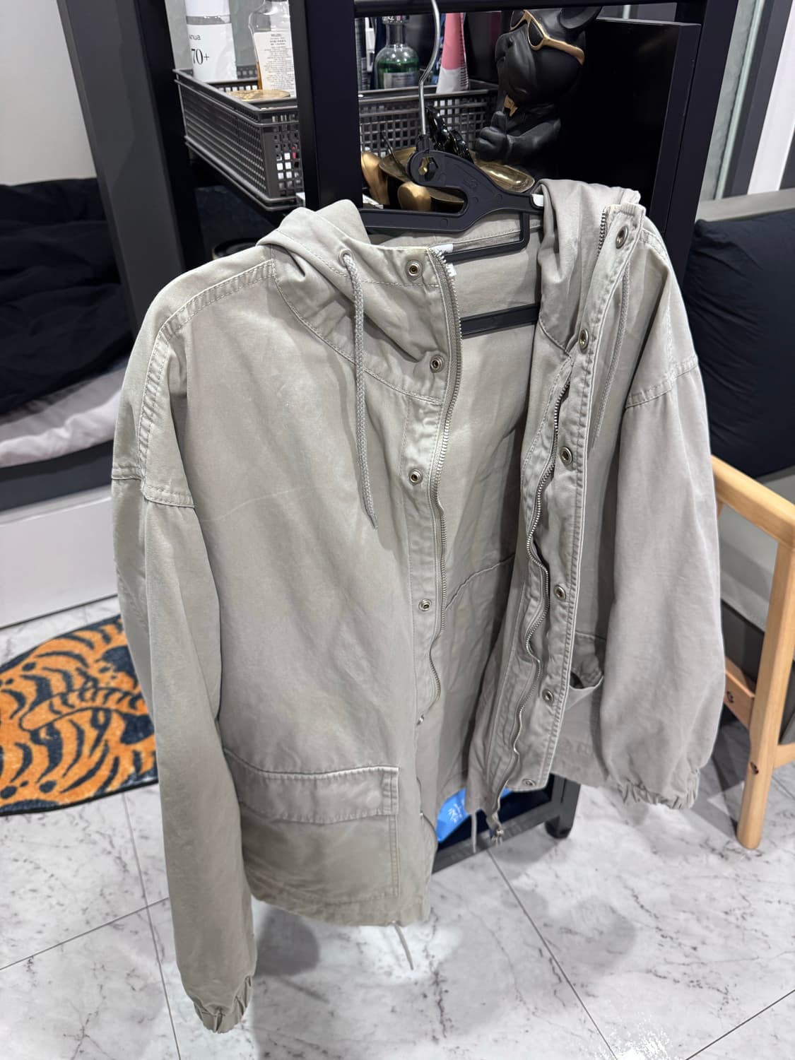 파르티멘토 코드 후드 집업 자켓 스모크 그레이 상품이미지1