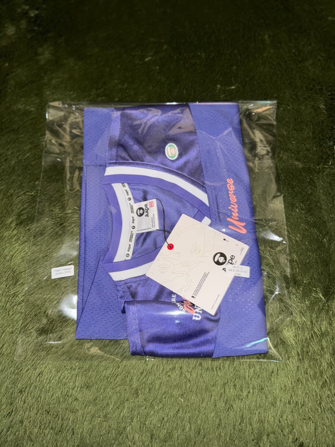 Aape 에이프 바이 베이프 아플리케 크롭 탑 풋볼 저지 퍼플 상품이미지10