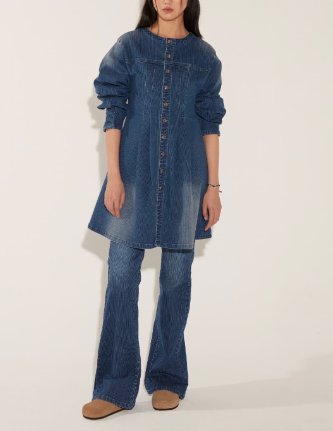 솔티페블 자카드 데님팬츠 상품이미지2