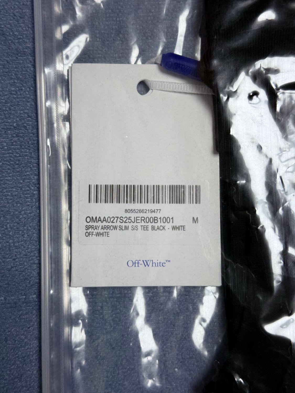 미개봉 M 오프화이트 스프레이 애로우 블랙 반팔 (판매) 상품이미지5