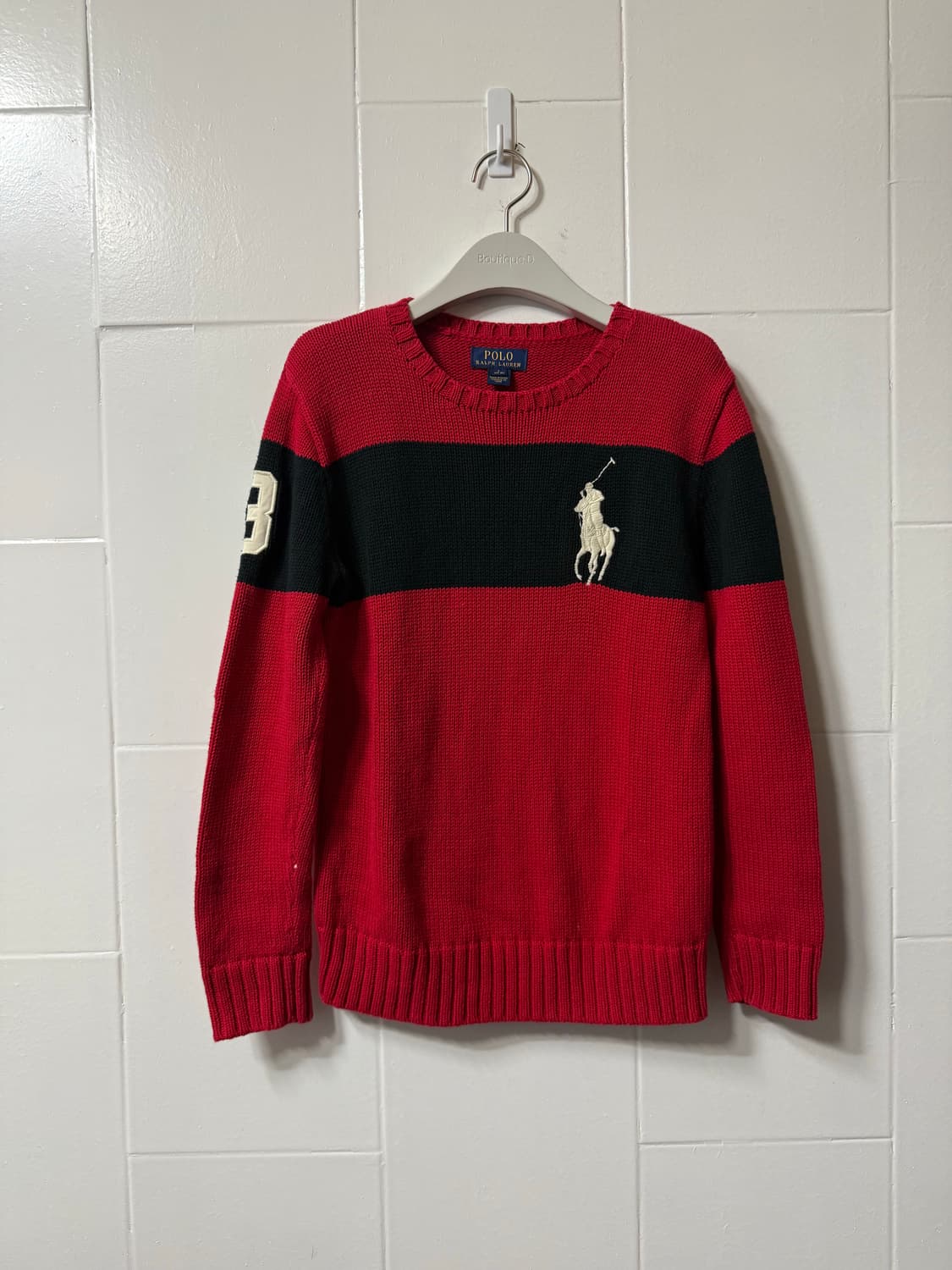 폴로랄프로렌 빅포니 배색 라운드 니트 상품이미지1