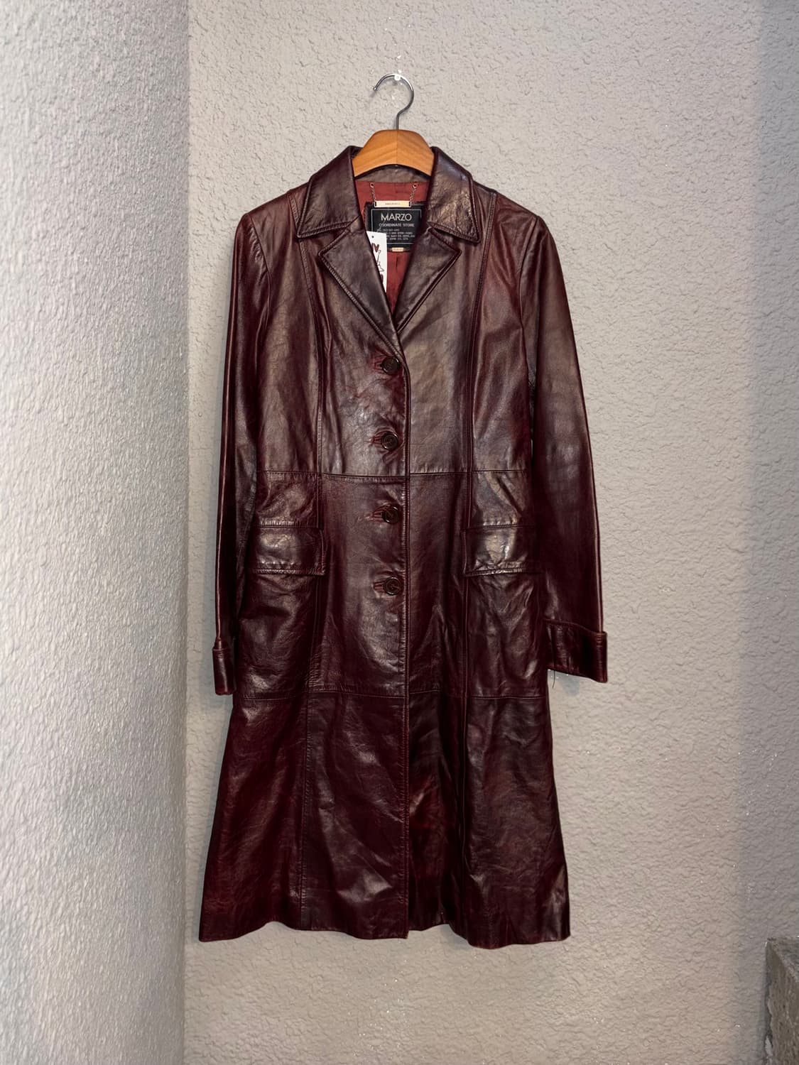 MARZO 가죽 롱코트 상품이미지6