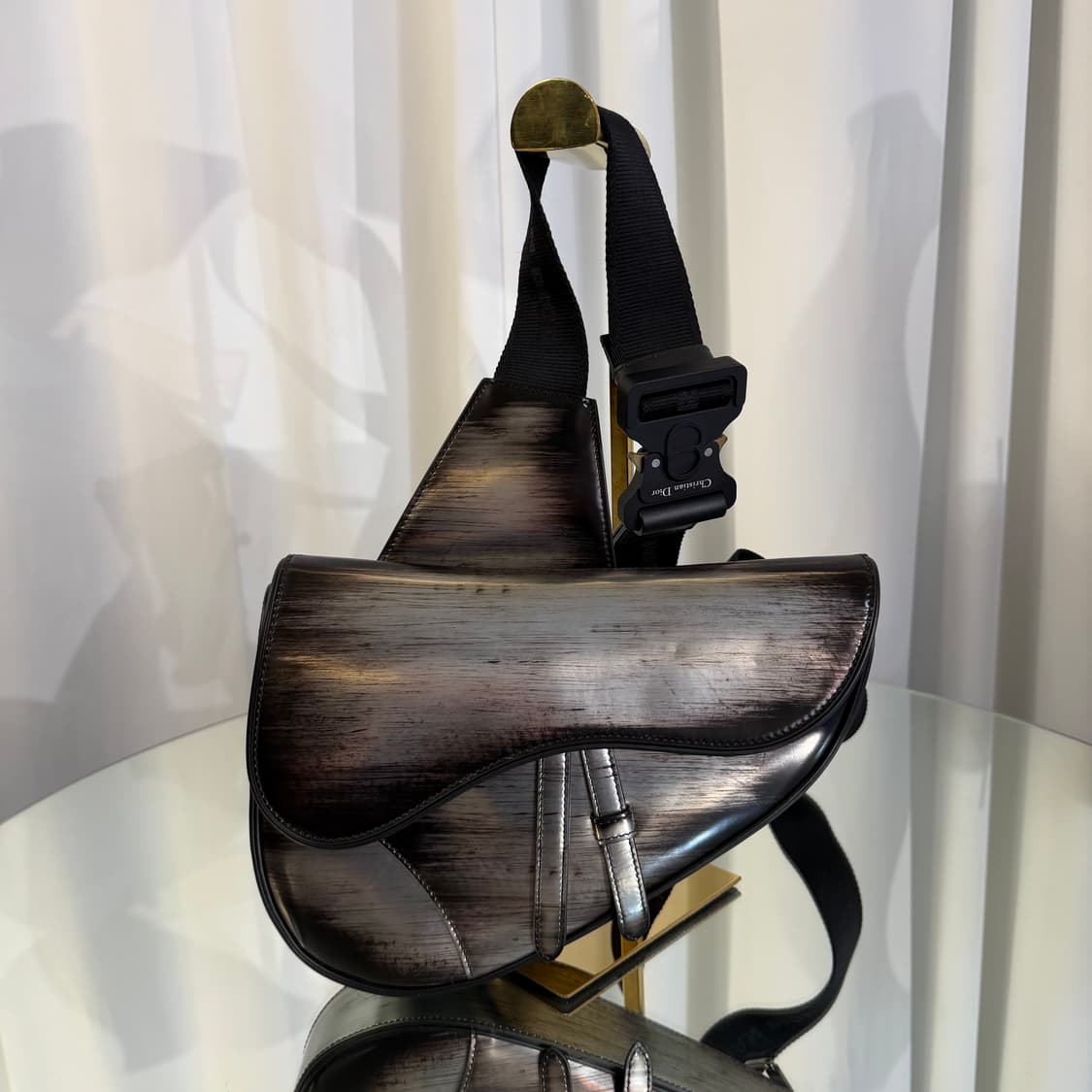 S / 미디움 디올 실버 메탈 새들백 한정판 상품이미지1