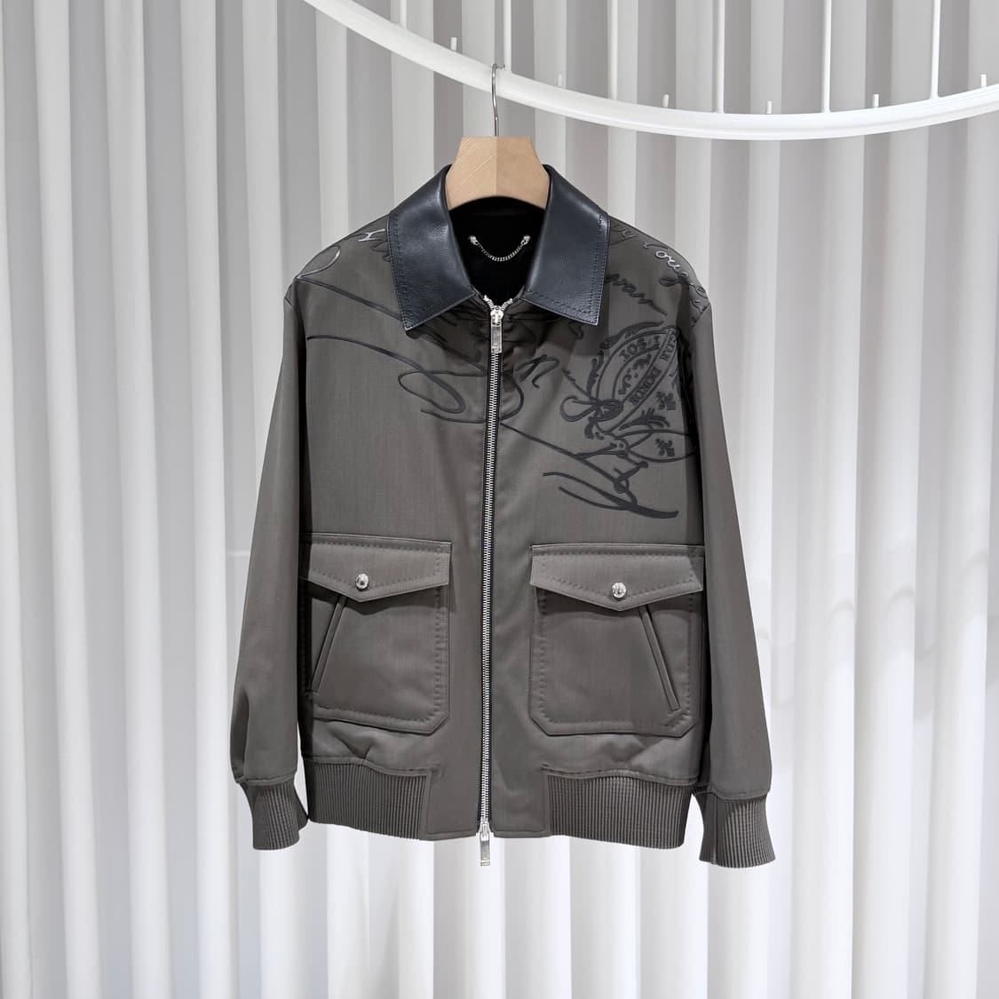 48 / 벨루티 브라운 스크리토 레더 카라 자켓 상품이미지1