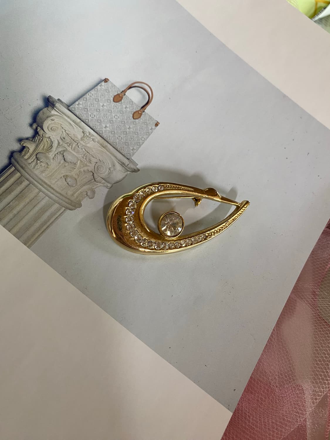 골드 스완 큐빅 빈티지 브로치  상품이미지3