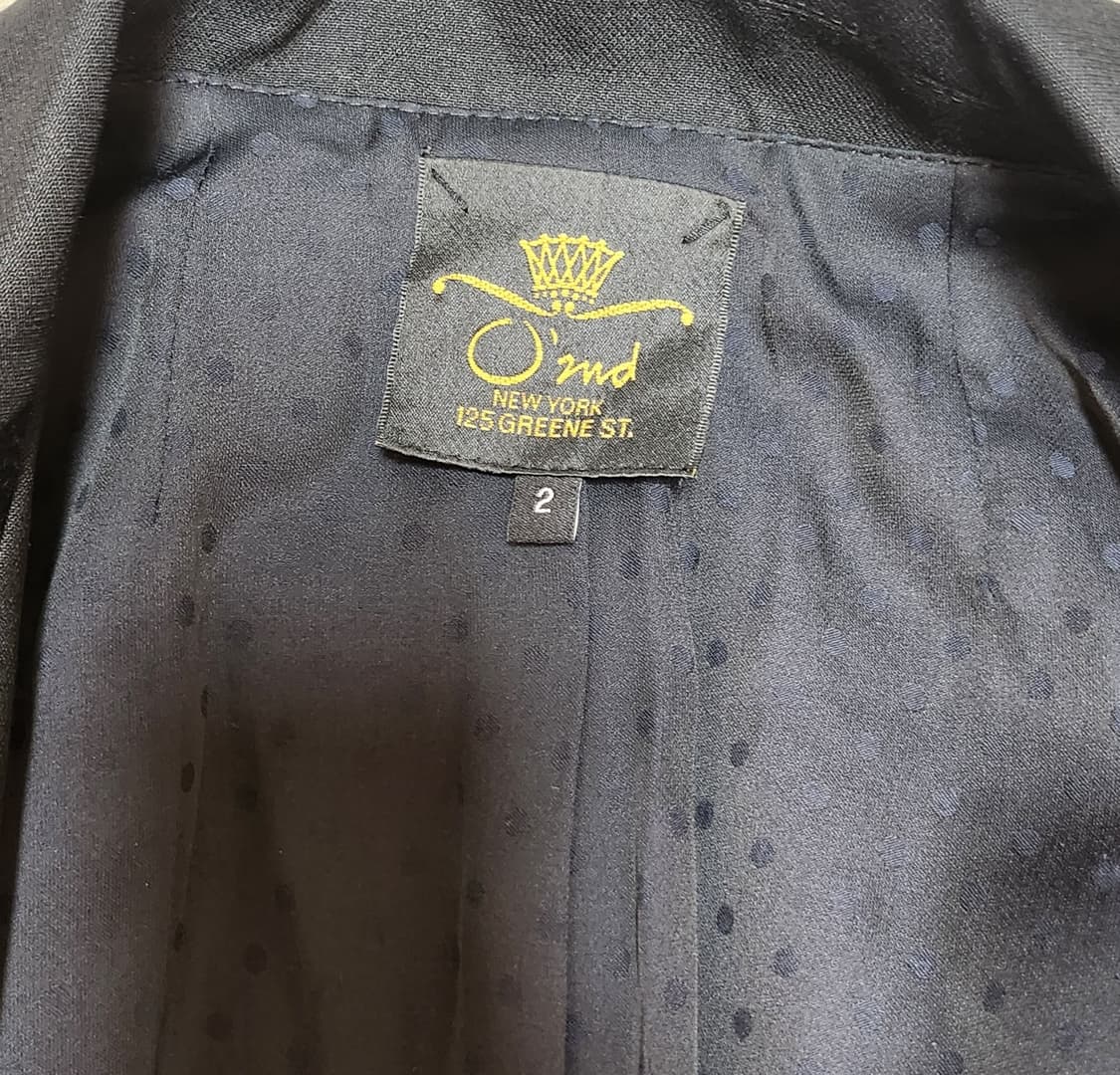 O'2nd 블랙 새틴 자켓●표기사이즈 2(66)->실측사이즈 55 상품이미지3