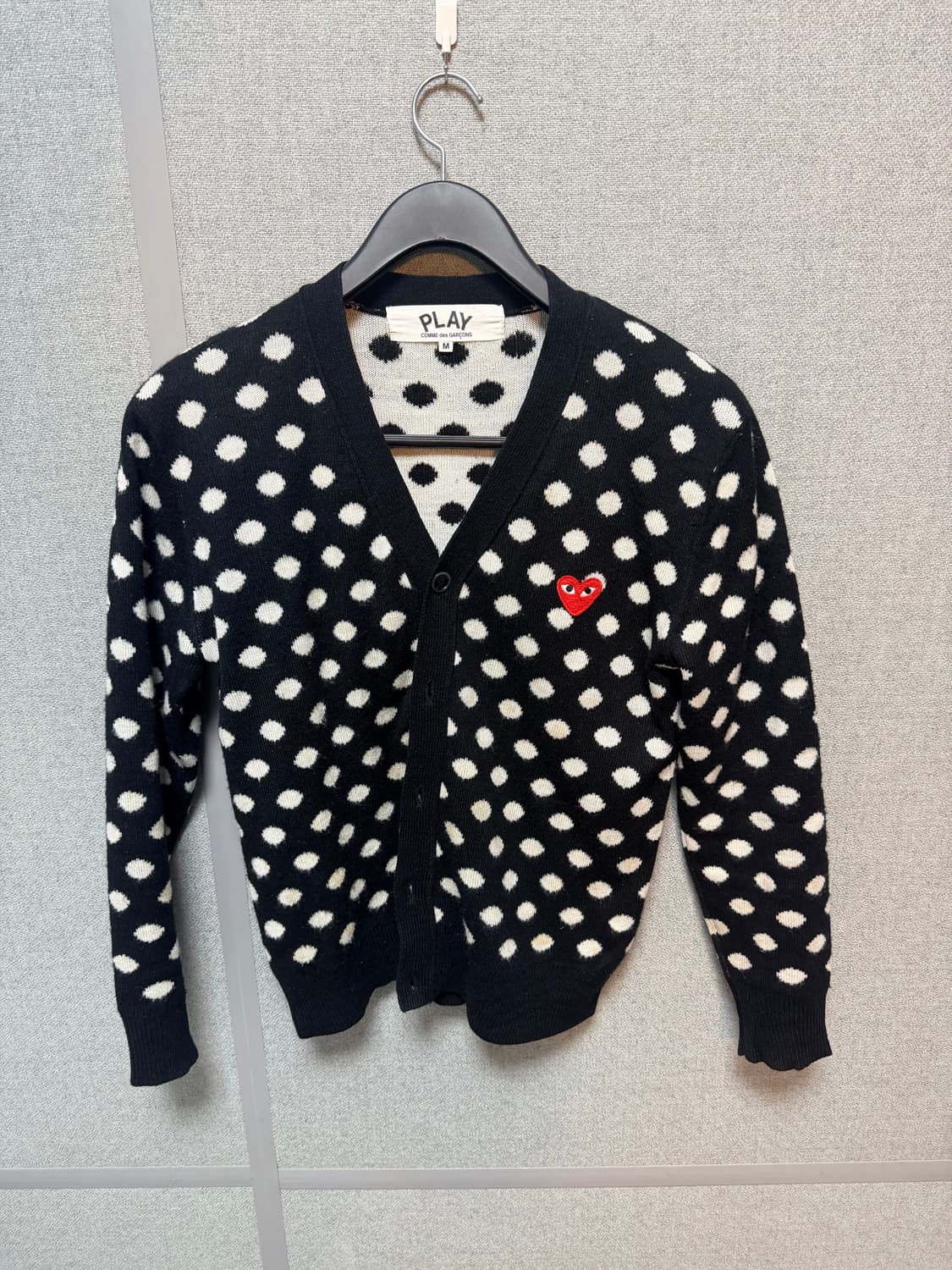 꼼데가르송 도트 가디건 블랙 M 상품이미지2