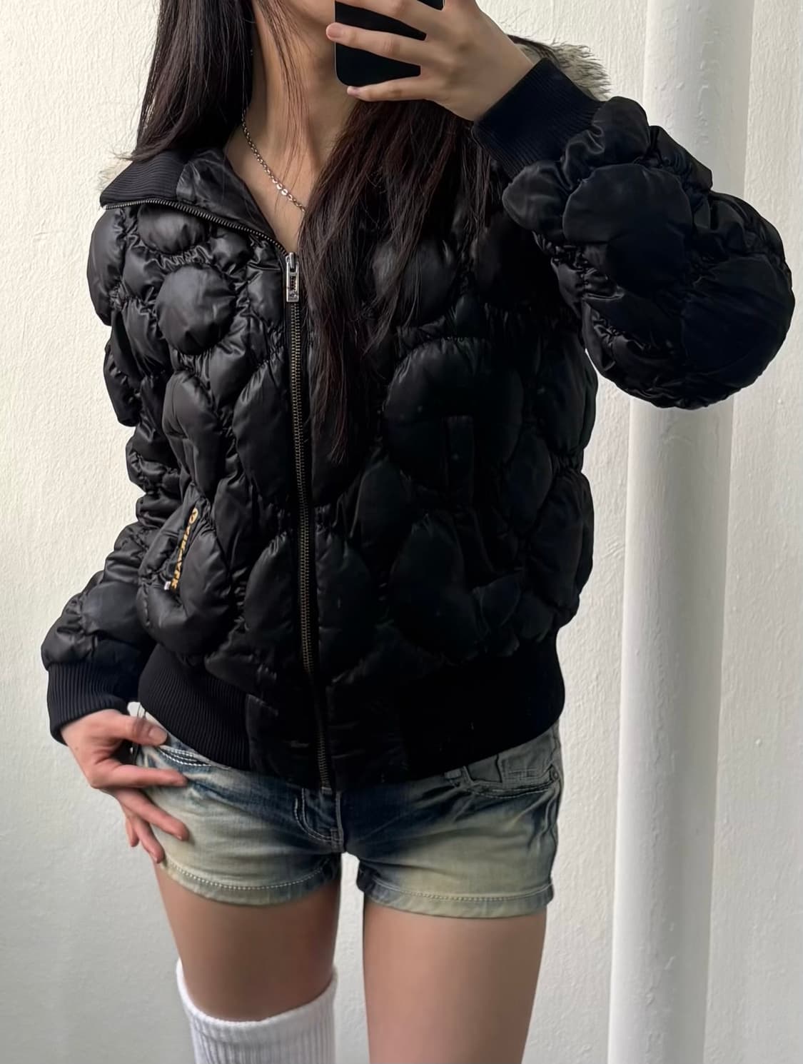 Airwalk Black Fur Hood Padded Jacket 상품이미지2