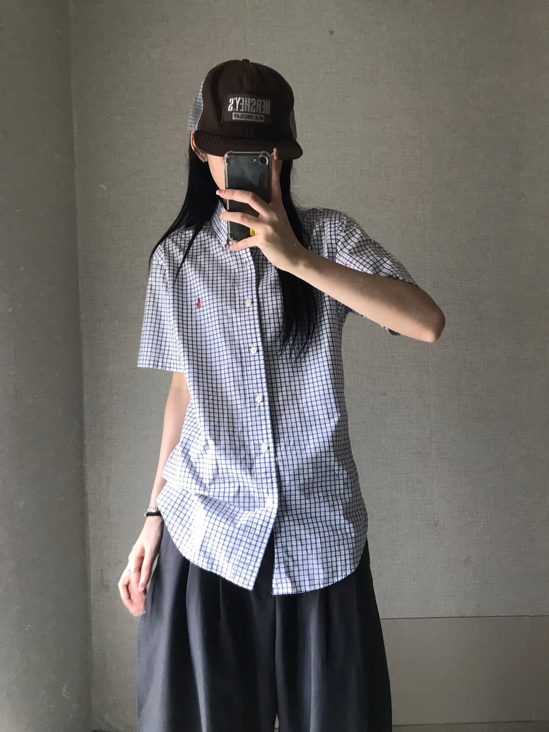 폴로 반팔체크셔츠 상품이미지1