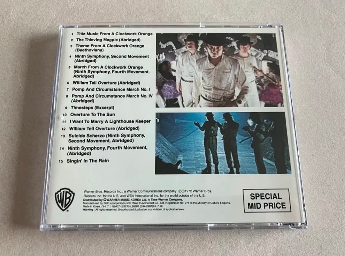 앤서니버지스 소설 스탠리큐브릭 영화 시계태엽 오렌지 OST CD 시디 상품이미지4