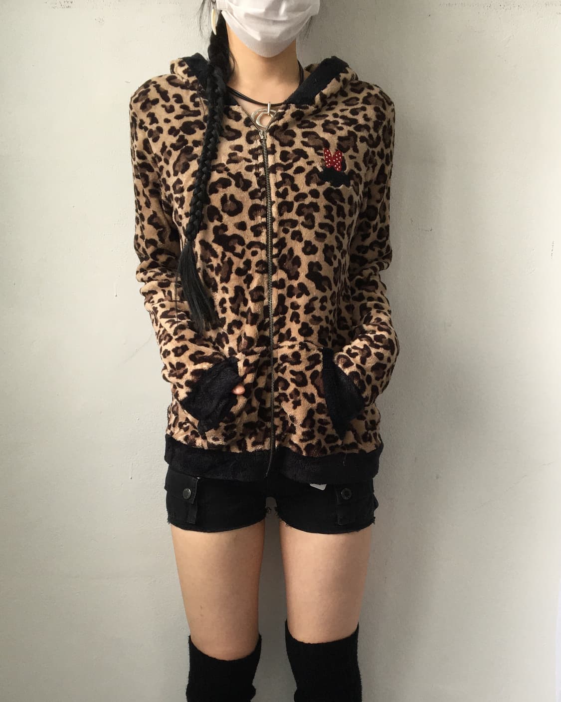 Disney leopard pattern cat ear hood zip  상품이미지1