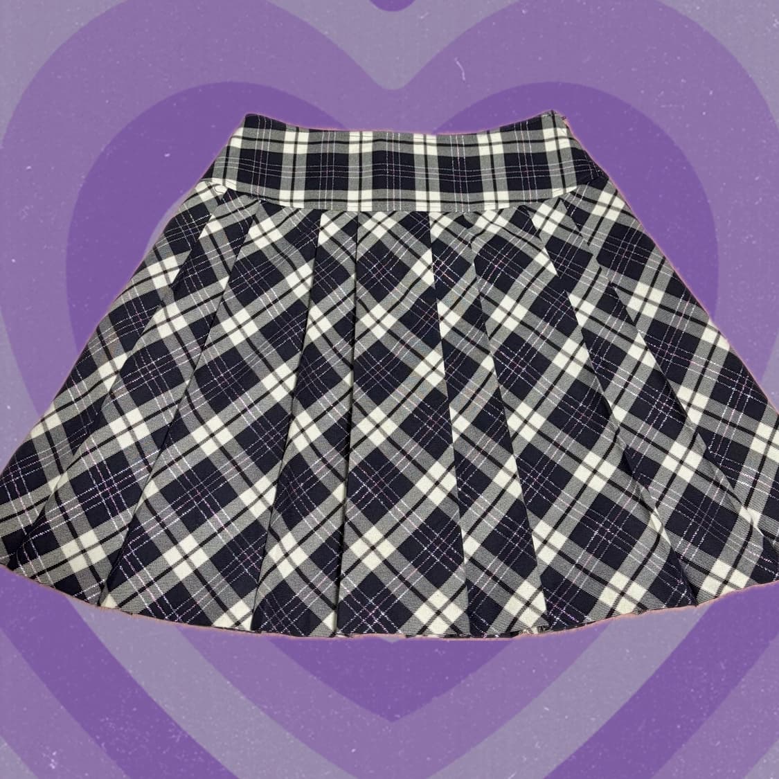 슈가슈가룬 쇼콜라깔 보라 체크 스커트 상품이미지1