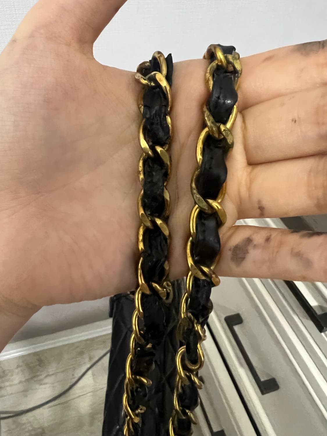 풀박)샤넬 24K도금 클래식 페인던트 플랩백 상품이미지9