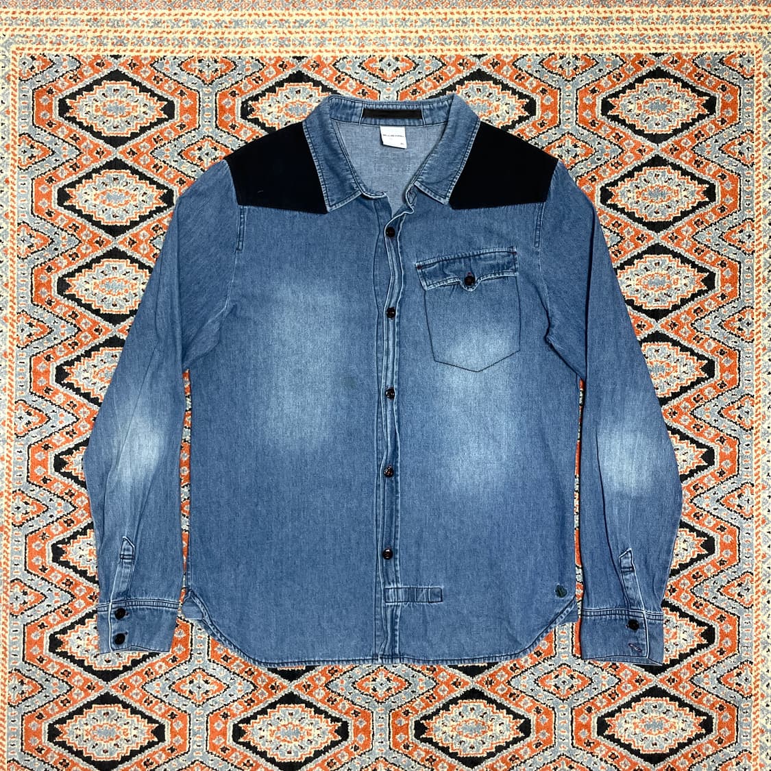 빈티지 블루테일 중청 포켓남방 여성XL 상품이미지1