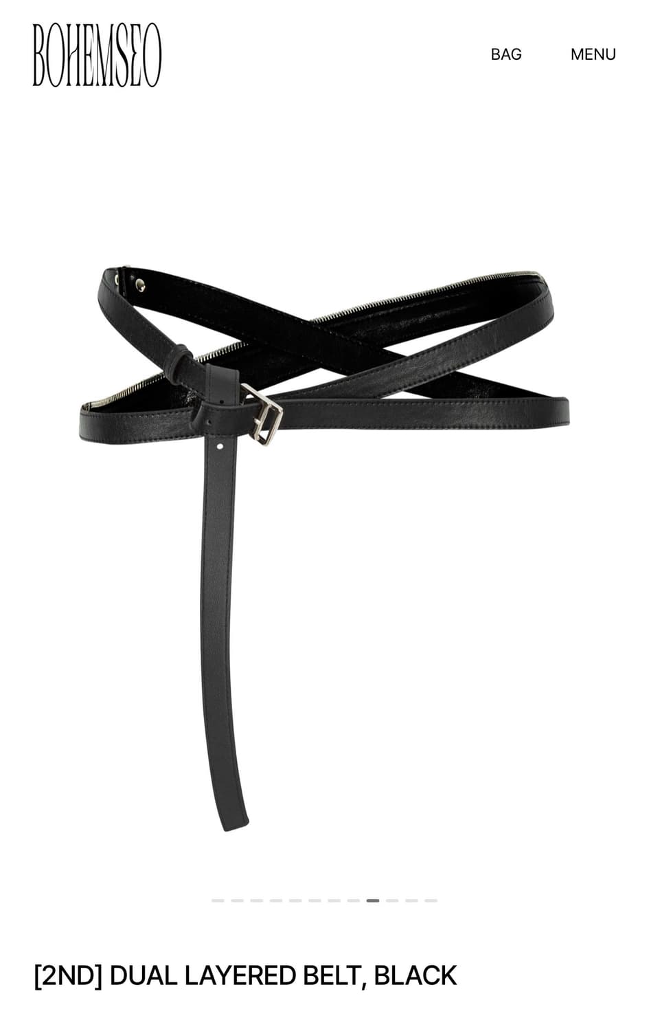 보헤미안서울 듀얼 레이어드 벨트 블랙 상품이미지5