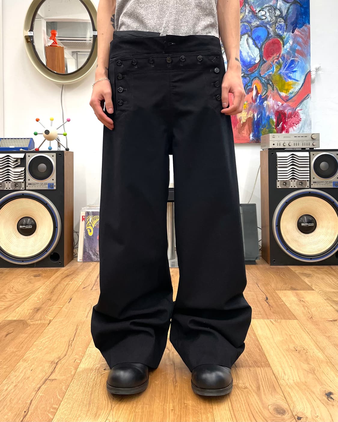 [35] US Navy 세일러 플레어 울 팬츠 상품이미지2