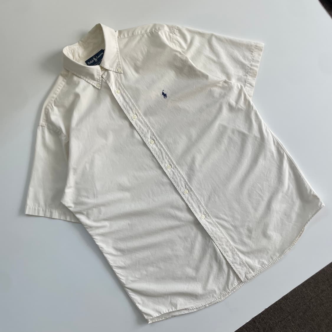 Polo 폴로 랄프로렌 크림화이트 오버핏 히프셔츠 상품이미지2