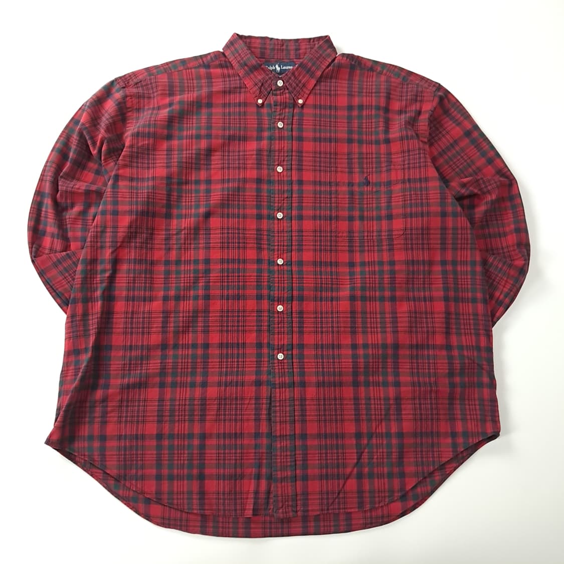 CK571 2XL 폴로 90s 빅셔츠 레드 타탄체크 셔츠 남방 상품이미지1