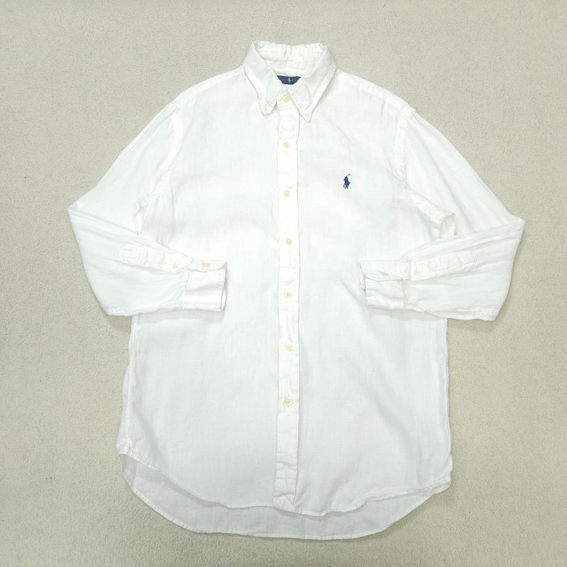 폴로 랄프 로렌 신형 린넨 화이트 셔츠 M 상품이미지2