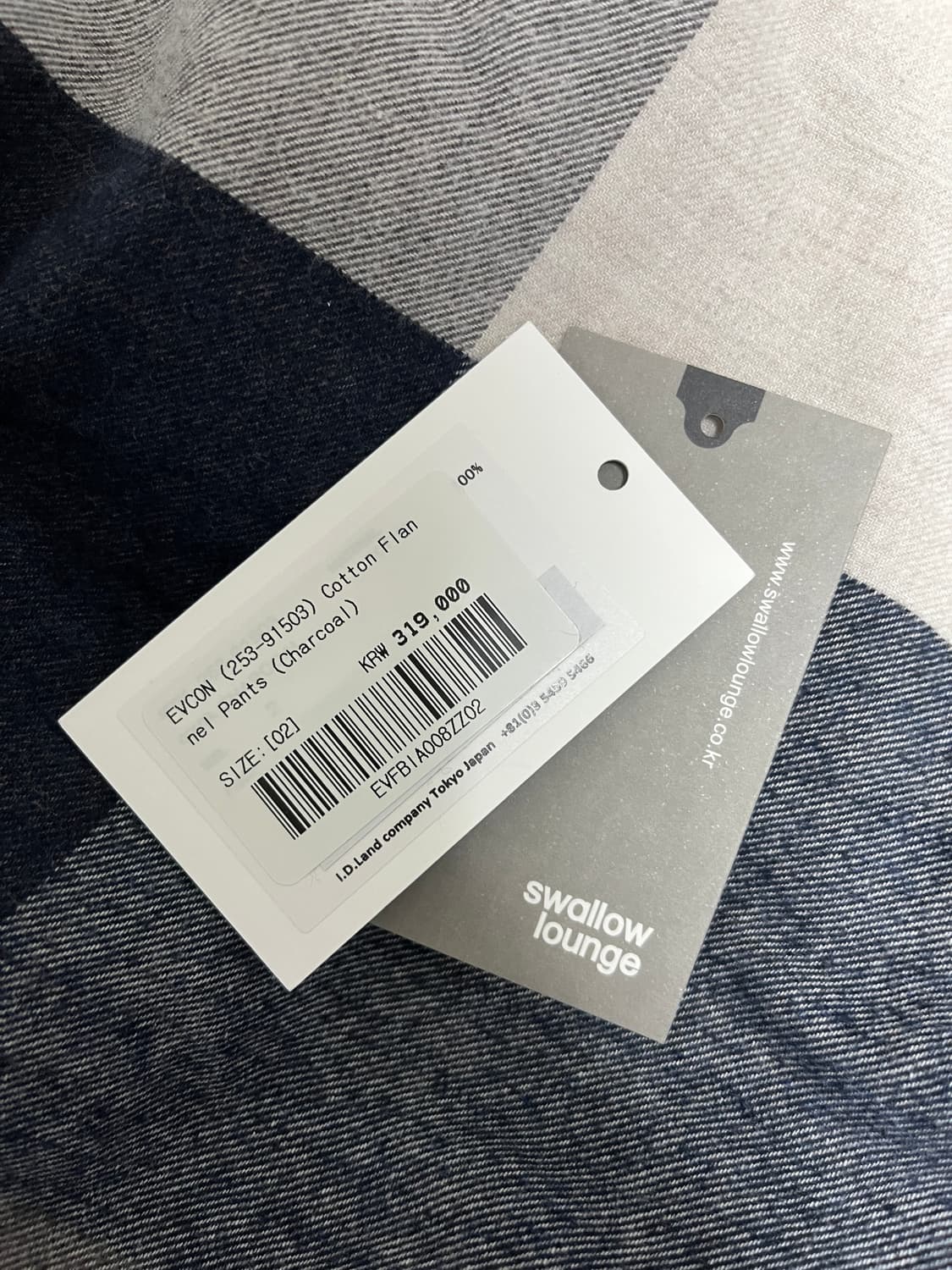 EVCON 코튼 플란넬 팬츠 챠콜 2사이즈 상품이미지7