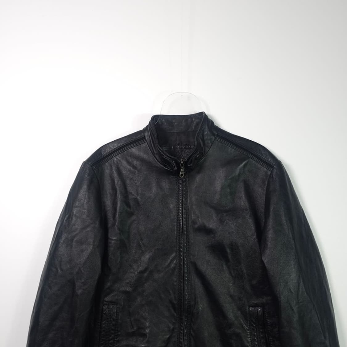 SAP 클래식 블랙 레더 자켓 M 상품이미지3