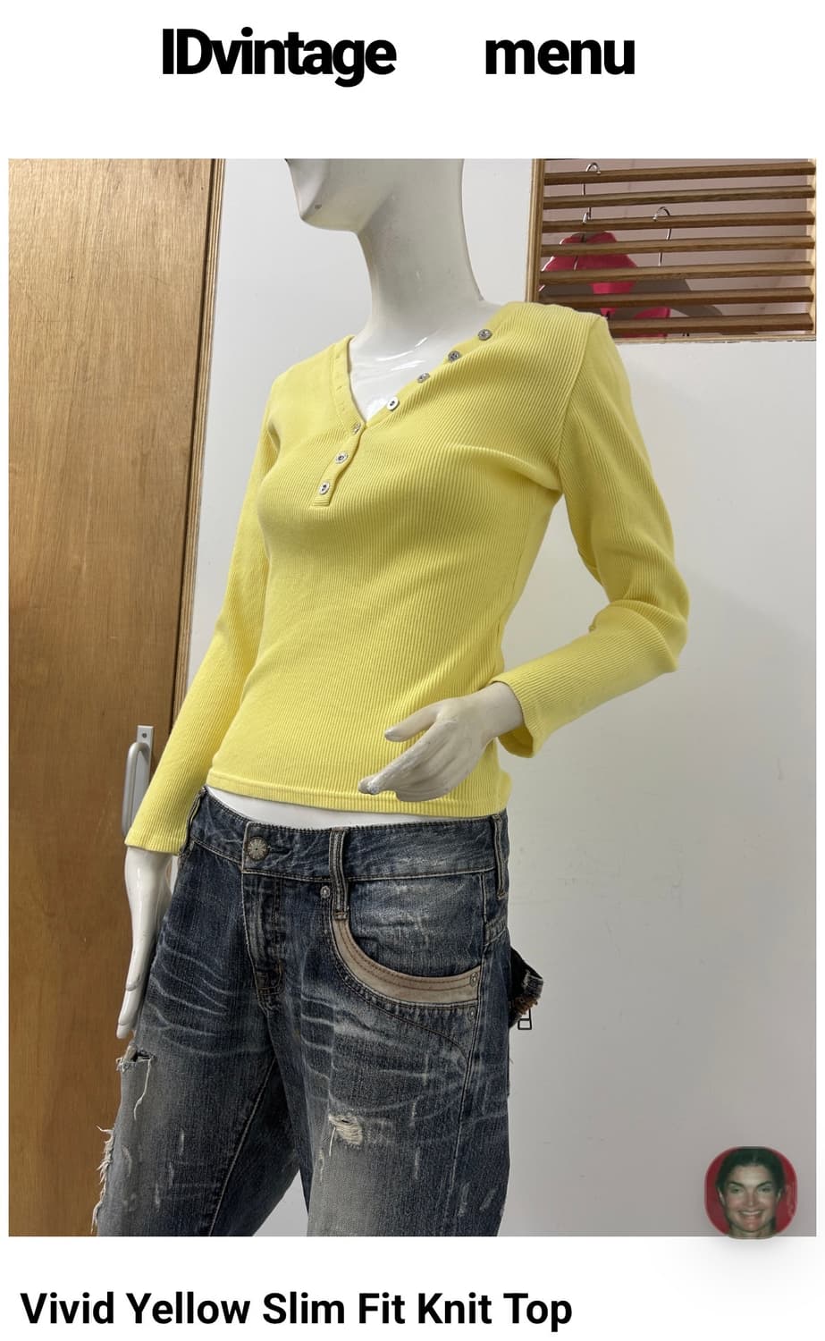 아이디 빈티지 ID vintage Vivid Yellow Slim Fit 상품이미지1