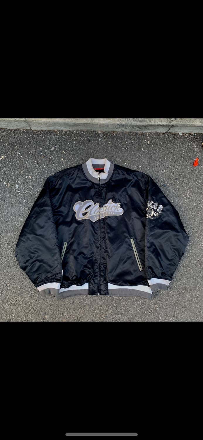 1990’s  올드스쿨 힙합 사틴 바시티 자켓 자수 스타디움 점퍼 XL 상품이미지6