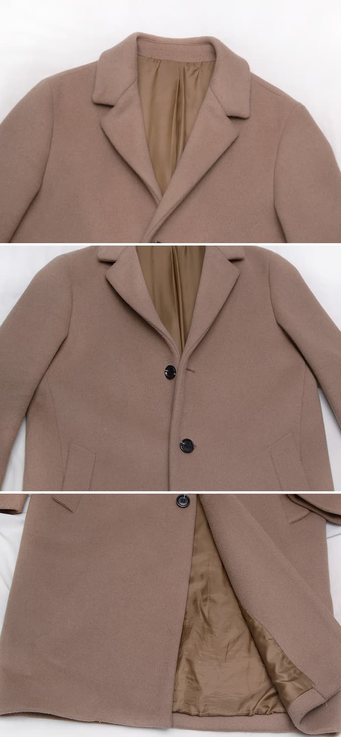 컨셉원 울캐시미어 허니 브라운 클래식 싱글 롱코트 (M / 95-100) 상품이미지4