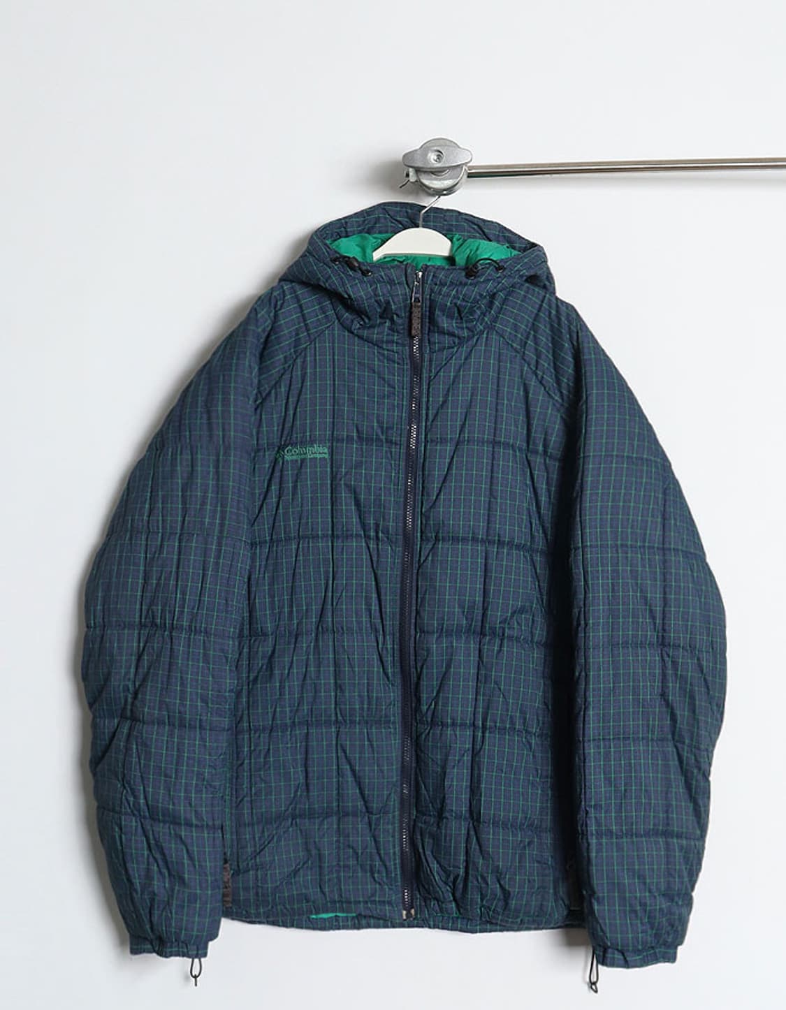 콜럼비아 체크 후드패딩 상품이미지1