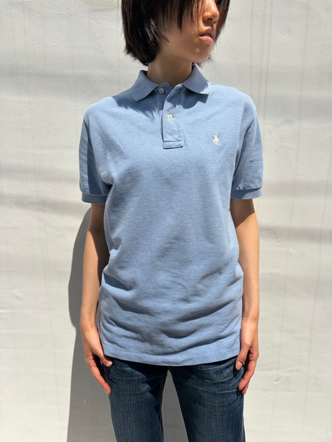 Polo Ralph Lauren 라이트 블루 카라 반팔 티셔츠 S 상품이미지3